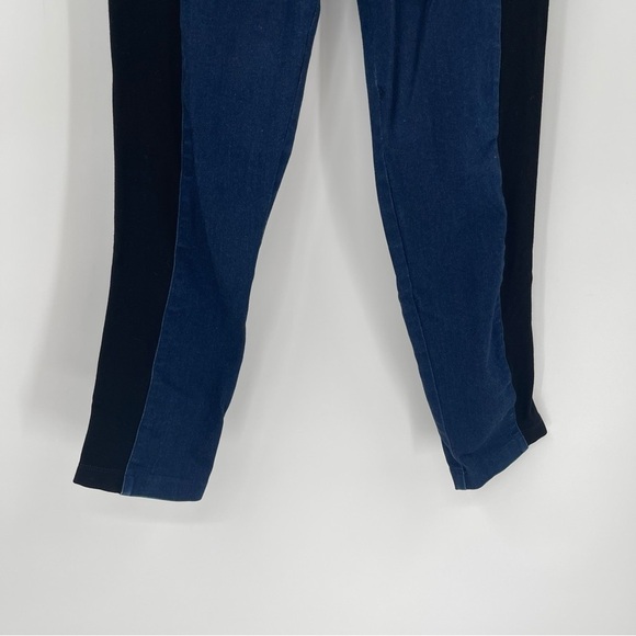 St. John Pants Womens Size 6 Stretch Denim /mixed Material Pull On Blue Black - Picture 3 of 9